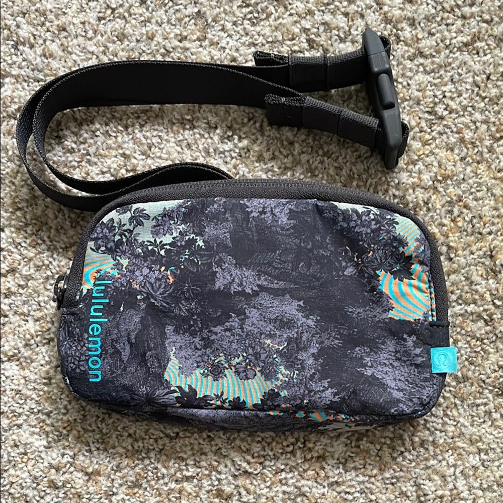 Lululemon Black Floral Mini Belt Bag